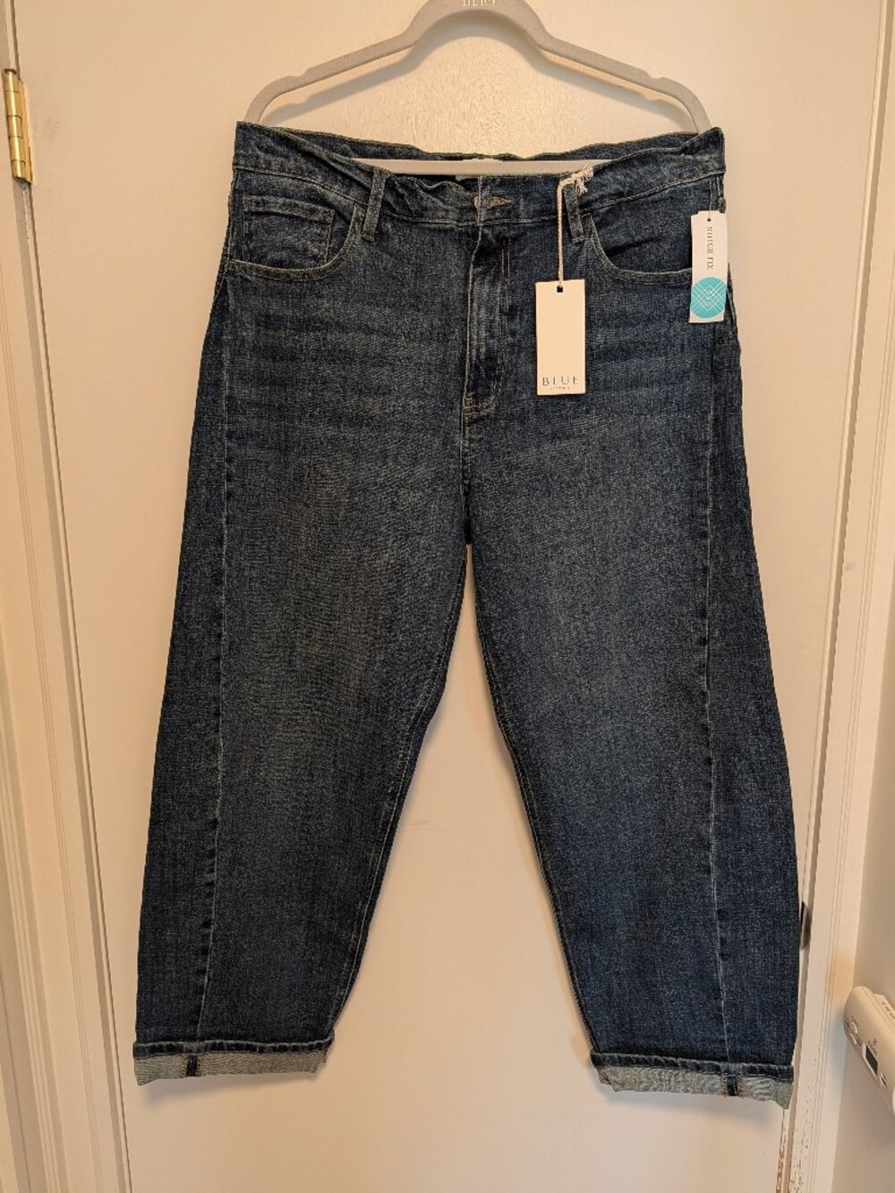 DARK WASH BARREL JEANS